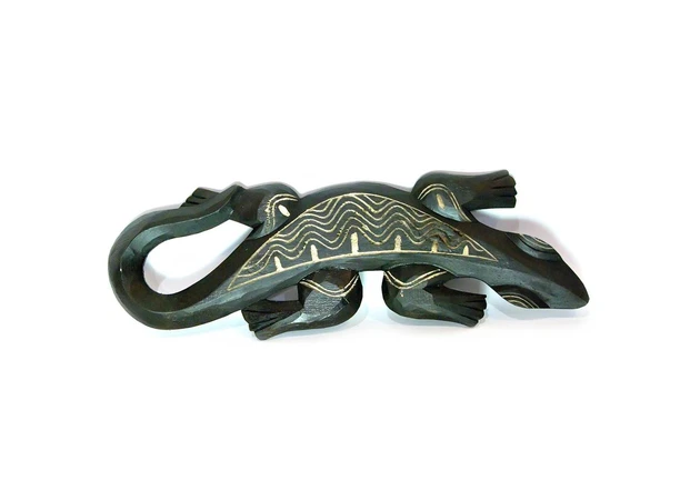 Фото 1 - Gecko wooden carving (17x2x50 cm)