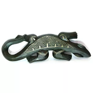 Gecko wooden carving (17x2x50 cm)