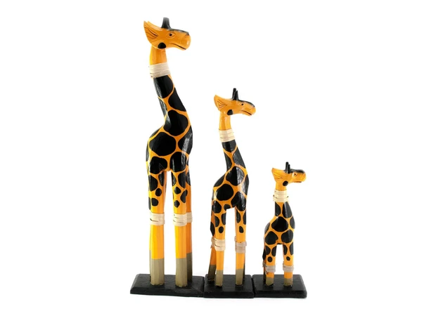Фото 1 - 3 wooden giraffes (40x11x5.5 cm 29.5x8x5.5 cm 19.5x8x6 cm)