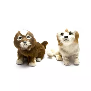 Artificial fur dog (15x18x13 cm)