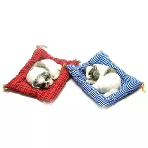 The puppy sleeps on the mat in the car (23x19x4 cm)
