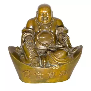 Statuette Hotei on the cup of wealth bronze (30 cm)