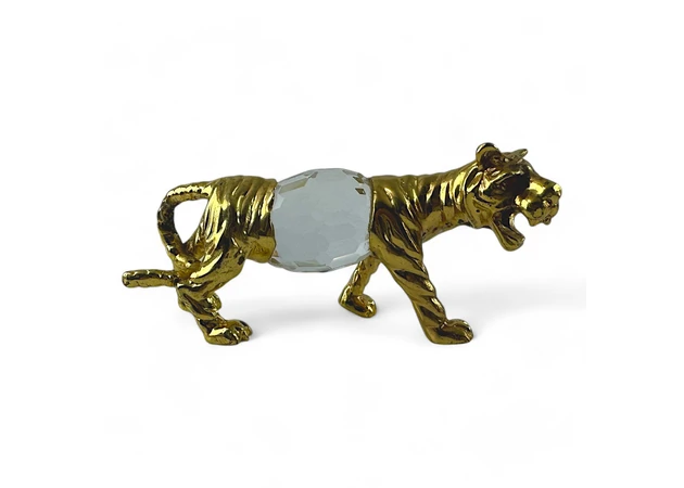 Фото 1 - Bronze and crystal Tiger statuette (4.6x9.6x3 cm)