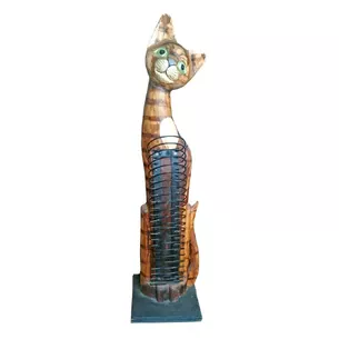 Wooden CD stand cat (80 cm) (Indonesia)