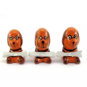 Собаки 3 шт дерев'яні (1 шт-5х3х3, 5 см)
