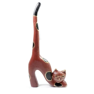 Кошка с длинным хвостом дерево (26,5х12х3 см)