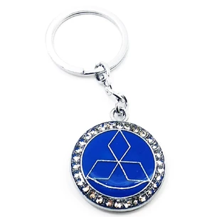 Car keychain (U) Mitsubishi blue