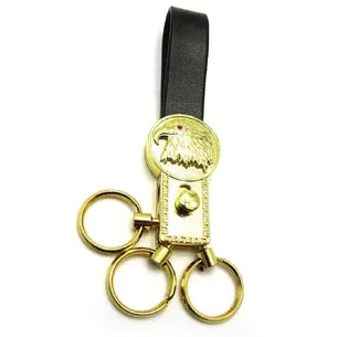 Keychain for keys with a leather strap Rhinestones 19387 D