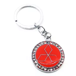 Car keychain (U) Mitsubishi red