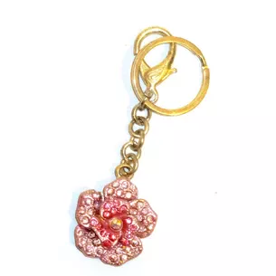 Keychain with rhinestones Rose flower