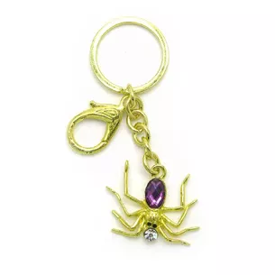 Keychain with rhinestones Spider (12/pack)