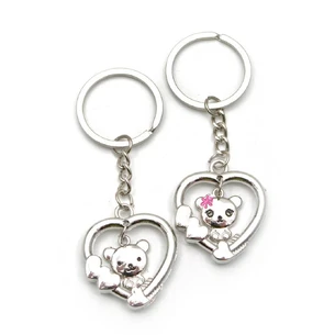 Keychains for lovers (D) Hearts with mice