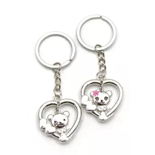 Keychains for lovers (D) Hearts with mice
