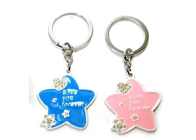 Фото 1 - Keychains for lovers (Q) Stars blue-pink