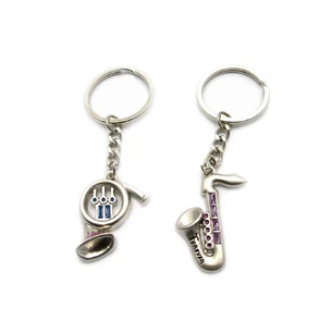 Keychains for lovers (D) Saxophone and Trumpet