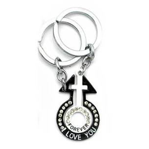 Keychains for lovers (Q) Venus and Mars black and white
