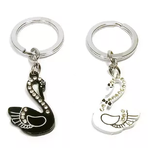 Keychains for lovers (Q) Swans red, black (439)