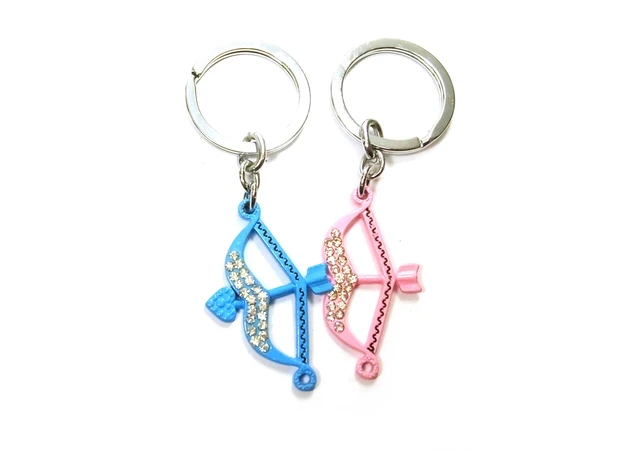 Фото 1 - Keychains for lovers (Q) Bow with arrows blue-pink