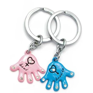 Keychains for lovers (Q) Hands blue-pink