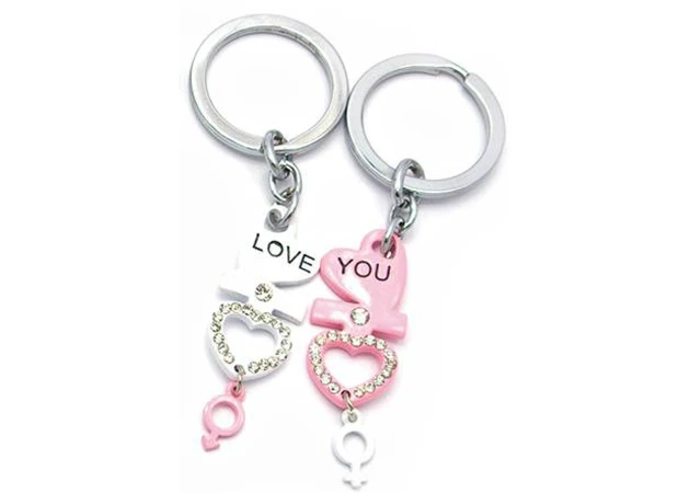 Фото 1 - Keychains for lovers (Q) Hearts white-black
