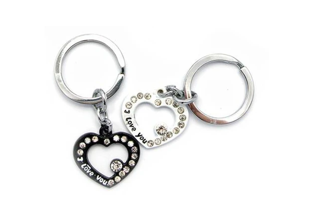 Фото 1 - Keychains for lovers (Q) Hearts black and white 23424D