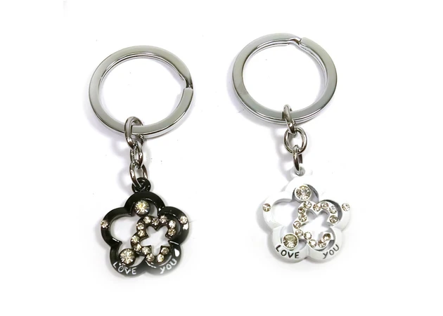 Фото 1 - Keychains for lovers (Q) Flowers white and black