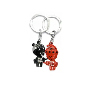 Keychains for lovers (Q) Boy and girl black and red