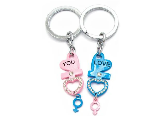 Фото 1 - Keychains for lovers (Q) Hearts pink and blue
