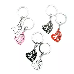Keychains for lovers (Q) Hearts (72) blue-pink
