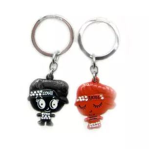 Keychains for lovers (Q) Boy with girl black and red