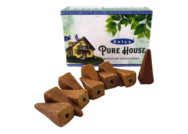 Фото 1 - Pure House Backflow Dhoop Cone (Чистый Дом) (Satya) 10 конусов в упаковке