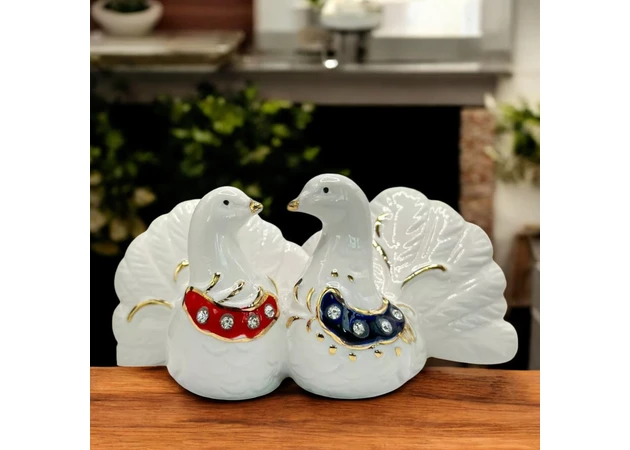Фото 1 - Pair of porcelain pigeons (15.5x7x7.5 cm) colored