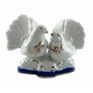 Pair of ceramic pigeons (120 x 60 x 80 mm)