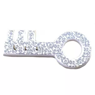 Key holder Wooden key, white painted (27x12x2 cm) made of solid wood