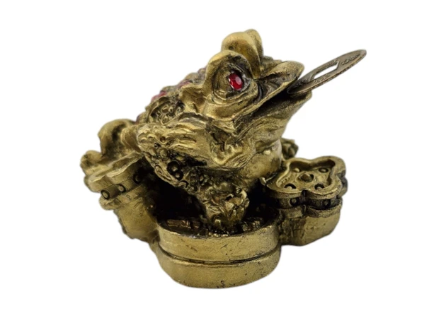 Фото 1 - Feng Shui frog for attracting wealth with a coin Golden Frog Prosperity (3.2x4.8x3.8 cm)