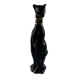 Black ceramic cat (20.7x5.7x5.4 cm)