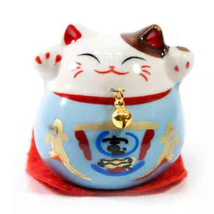 Cat Maneka-neko blue (5x5x5 cm)