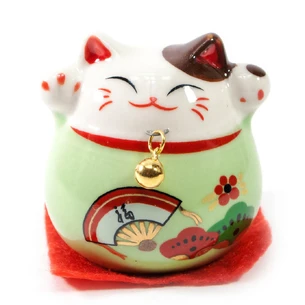 Cat Maneka-neko green (5x5x5 cm)