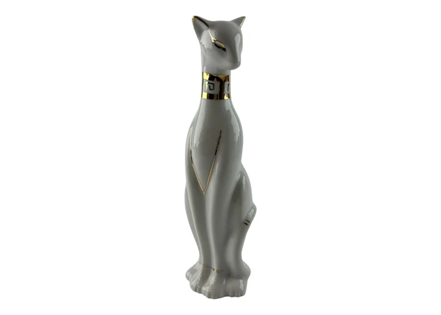Фото 1 - White ceramic cat (20.7x5.7x5.4 cm)