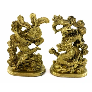 Dragon and Phoenix stone crumb (dragon 14x1x5.5 cm, phoenix 14.5x9x5.5 cm)
