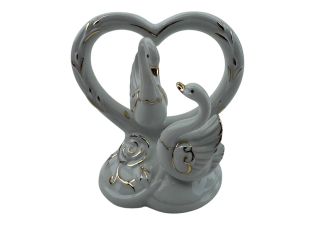 Фото 1 - Swans with a porcelain heart (11x11x7 cm)