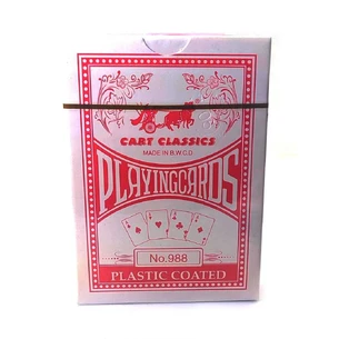 Playing cards plastic coating (9x6.5x1.7 cm) red shirt