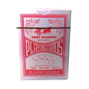 Playing cards plastic coating (9x6.5x1.7 cm) red shirt