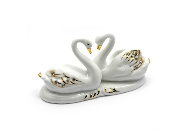 Фото 1 - A pair of porcelain swans (13x7x4.5 cm)