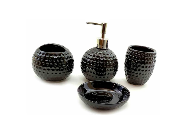 Фото 1 - Bathroom set ceramic Golf black (23x21x11 cm)
