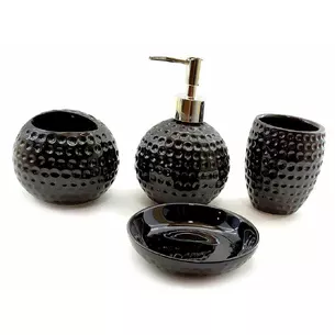 Bathroom set ceramic Golf black (23x21x11 cm)
