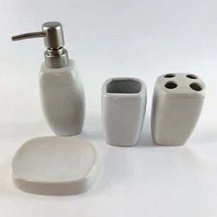 White ceramic bathroom set (23x21x11 cm)