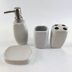 White ceramic bathroom set (23x21x11 cm)