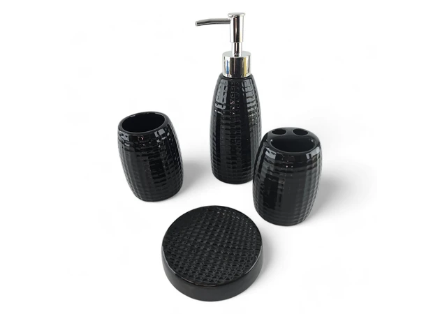 Фото 1 - Bathroom set black, ceramic (25х23.5х8 cm)