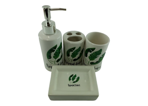 Фото 1 - Bathroom set ceramic banana leaves.
